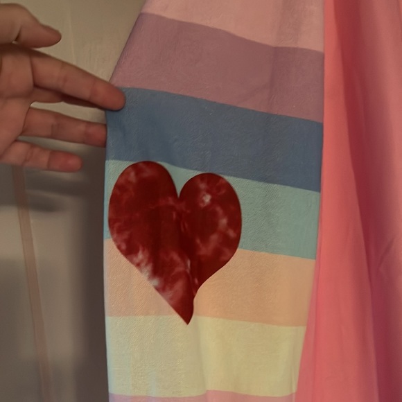 NWT Luukse Round Neck Top w/Skull Star Design and Rainbow Heart Sleeves, Sz 4x - Picture 5 of 7